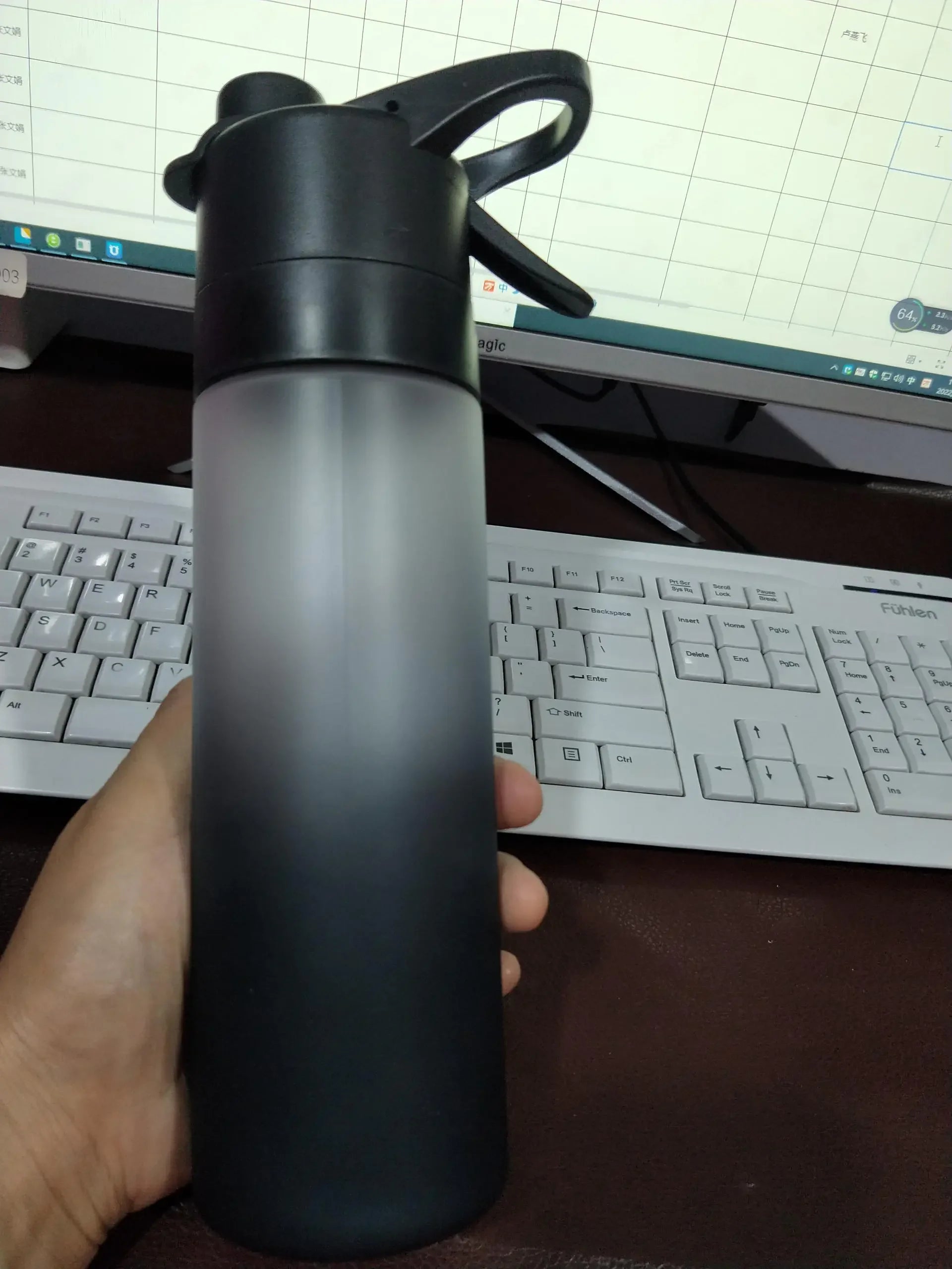 Fitness Water Bottle – Large Capacity Bottle for Girls Black